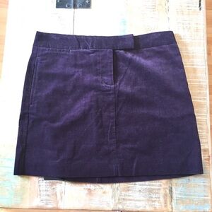 J. Crew Corduroy Mini Skirt 6 Purple Cotton
